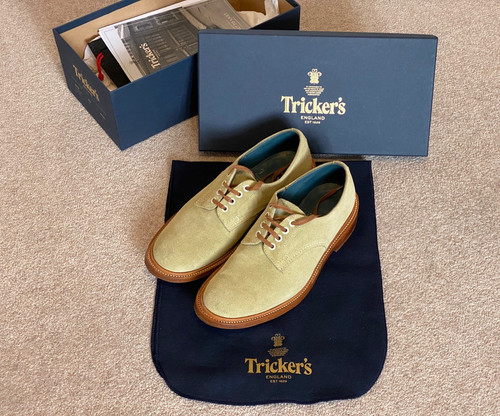 Tricker men sage suede - men's,