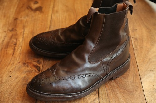 Trickers brown leather chelsea - brown,