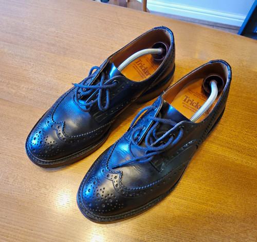 Tricker black leather - black,